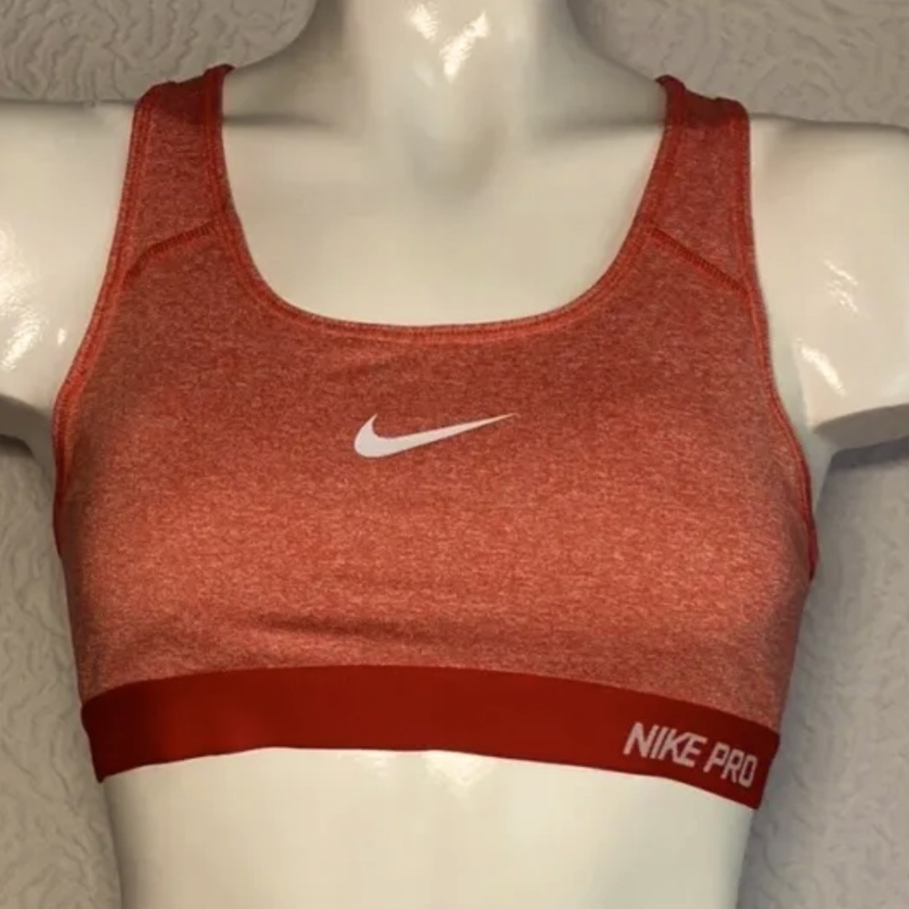 NIKE  Red Dri Fit Yoga Logo Sports Bra Size Medium